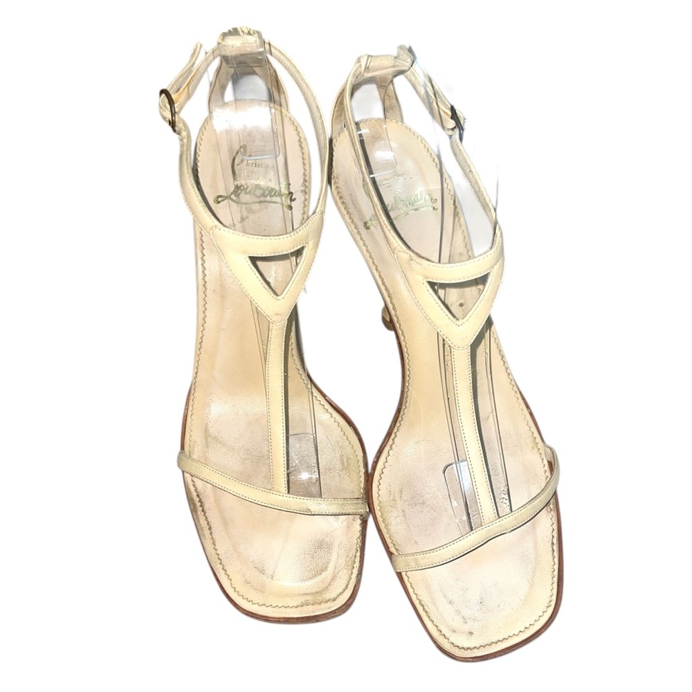 Roeposh - Tan TStrap Christian Louboutin Heels Shoes 39 1/2